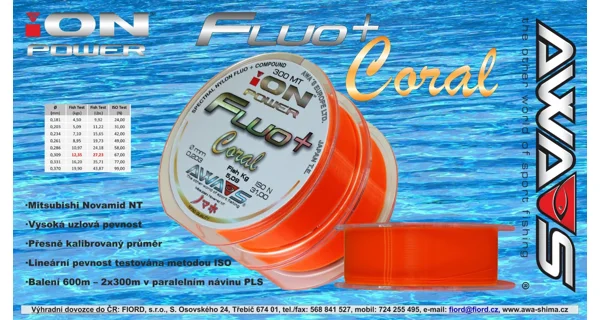 AWA-SHIMA - Ion Power Fluo+ Coral 0,309 mm 12,35 kg 2x300 m