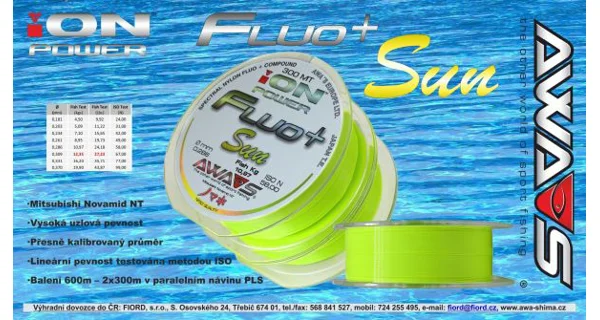 AWA-SHIMA - Ion Power Fluo+ Sun Vlasec 0,261 mm 2x 300 m