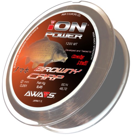 AWA-SHIMA - Vlasec iON Power Brown Carp 0,370 mm 24,3 kg 1200 m