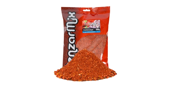 BENZAR MIX - Kŕmna zmes Turbo Groundbait Fluo 800 g Jahoda, kalmáre