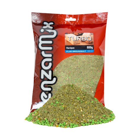 BENZAR MIX - Kŕmna zmes Turbo Groundbait Fluo 800 g Marcipán