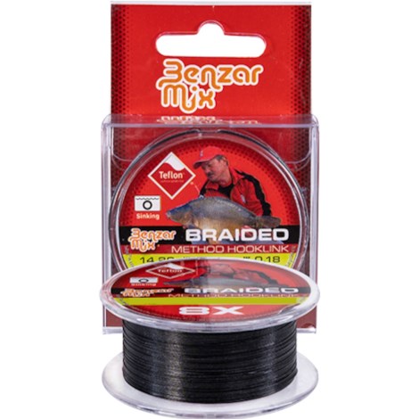 BENZAR MIX - Náväzcová šnúrka Braided Method Hooklink Čierna 0,08 mm 10 m