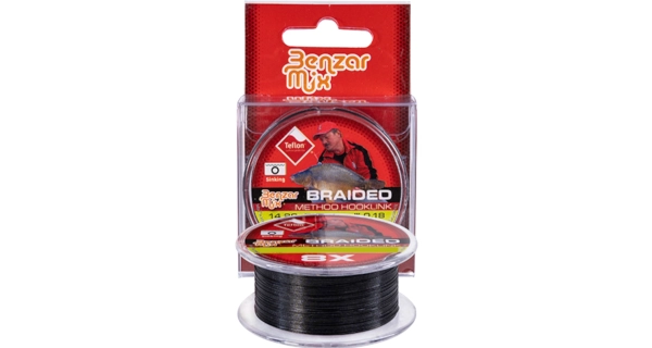 BENZAR MIX - Náväzcová šnúrka Braided Method Hooklink Čierna 0,18 mm 10 m