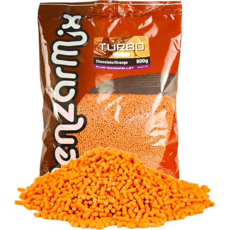 BENZAR MIX - Pelety Fluo Turbo Pellet Čokoláda Pomaranč 1,5 mm 800 g