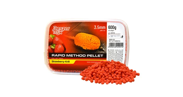 BENZAR MIX - Pelety Rapid Method Pellet Jahoda Krill 3,5 mm 600 g