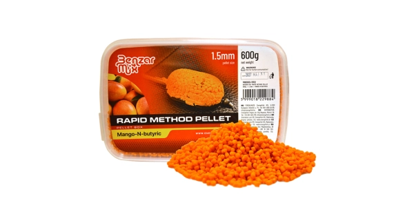 BENZAR MIX - Pelety Rapid Method Pellet Mango Kyselina maslová 1,5 mm 600 g