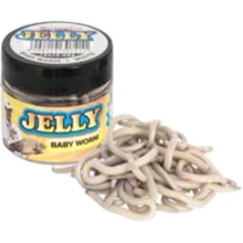 BENZAR MIX - Umelí červy Jelly Baits Baby Worm Biela 20 ks