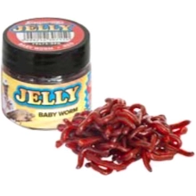 BENZAR MIX - Umelí červy Jelly Baits Baby Worm Červená 20 ks