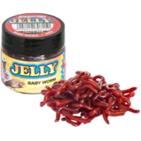 BENZAR MIX - Umelí červy Jelly Baits Baby Worm Červená 20 ks