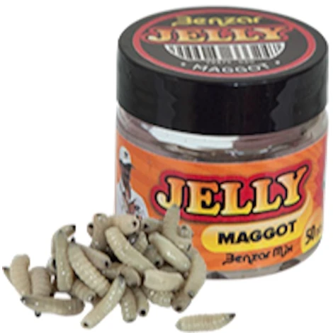 BENZAR MIX - Umelí červy Jelly Baits Maggot Biela 50 ks
