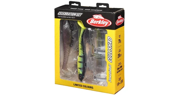 BERKLEY - Darčekový set gumových nástrah a panákov Powerbait Celebration Set Cullshad Shallow 20 cm 79 g Limited Edition
