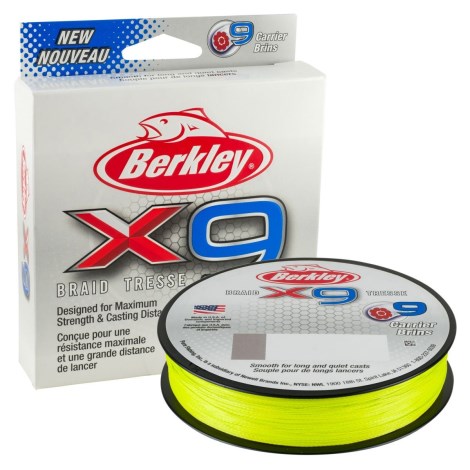 BERKLEY - Pletená šnúra X9 Braid Fluo Green 0,12 mm 12,1 kg 150 m