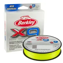 BERKLEY - Pletená šnúra X9 Braid Fluo Green 0,12 mm 12,1 kg 150 m