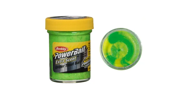 BERKLEY - Pstruhové cesto PowerBait Extra Scent 50 g Fluo Green Yellow