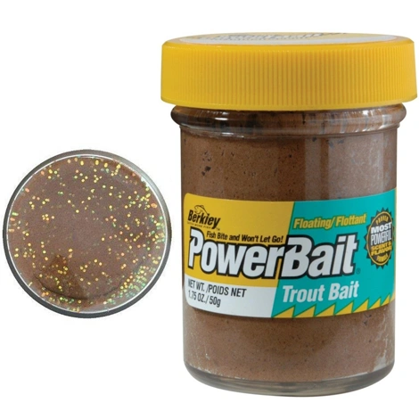 BERKLEY - Pstruhové cesto PowerBait Trout Bait Natural Glitter 50 g Fish Pellet