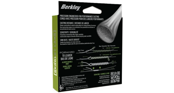 BERKLEY - Splietaná šnúra Forward Low-Vis Green 0,08 mm 3,9 kg 150 m