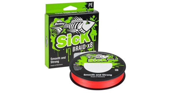 BERKLEY - Splietaná šnúra SicK Braid Červená 0,33 mm 38,1 kg 150 m
