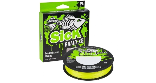 BERKLEY - Splietaná šnúra SicK Braid Hi-Vis Žltá 0,10 mm 7,5 kg 150 m