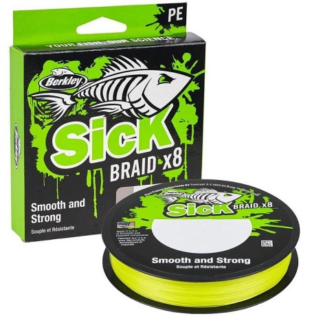 BERKLEY - Splietaná šnúra SicK Braid Hi-Vis Žltá 0,14 mm 16,5 kg 150 m