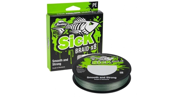 BERKLEY - Splietaná šnúra SicK Braid Moss Green Zelená 150 m 0,33 mm 38,1 kg