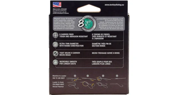BERKLEY - Splietaná šnúra Whiplash 8 Green 0,20 mm 27,7 kg 150 m