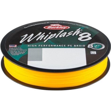 BERKLEY - Splietaná šnúra Whiplash 8 Yellow 0,18 mm 23,3 kg 300 m