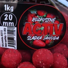 BLACK CARP - Boilies Activ 20 mm 1 kg Sladká jahoda