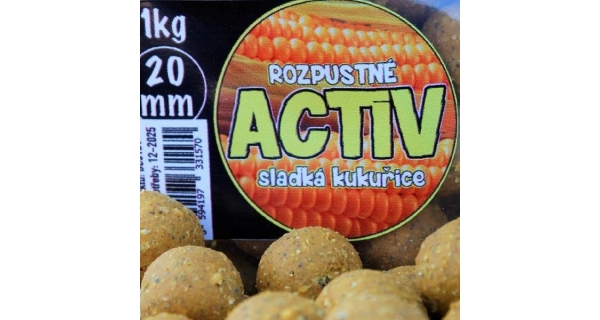 BLACK CARP - Boilies Activ 20 mm 5 kg Sladká kukurica
