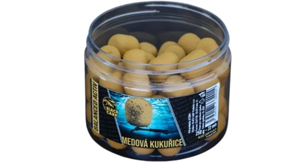 BLACK CARP - Boilies Balanced Activ 22 mm 250 g Medová kukurica