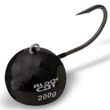 BLACK CAT - Jigová hlavička Fire Ball Čierna 200 g veľ. 6/0