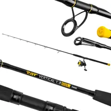 BLACK CAT - Prút Hard Core Combo Vertical Rod 1,8 m 240 g + Navijak Black Passion FD 50