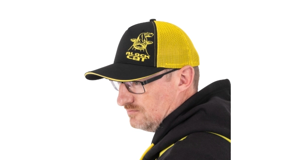 BLACK CAT - Šiltovka Black and Yellow Trucker Cap