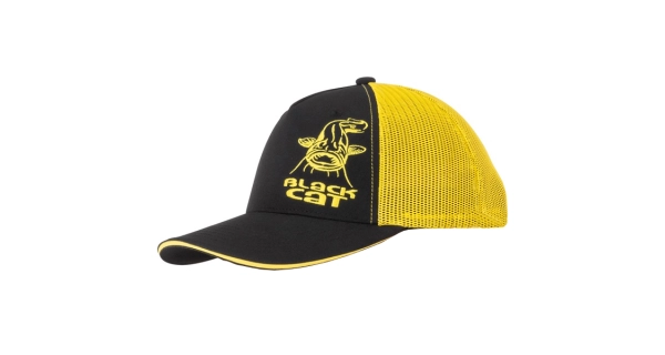 BLACK CAT - Šiltovka Black and Yellow Trucker Cap