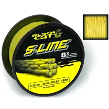 BLACK CAT - Splietaná šnúra S-Line Žltá 0,38 mm 40 kg 3000 m