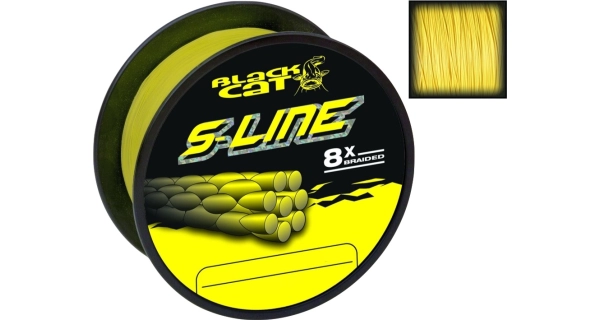 BLACK CAT - Splietaná šnúra S-Line Žltá 0,45 mm 50 kg 180 m