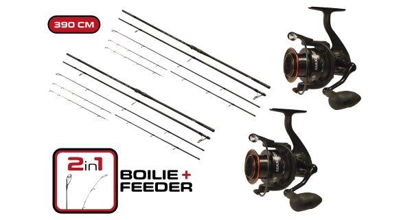 CARP EXPERT - Duo Pack Prút Max2 Double Tip 3,9 m + Navijak Max2 DT 6000 1+1