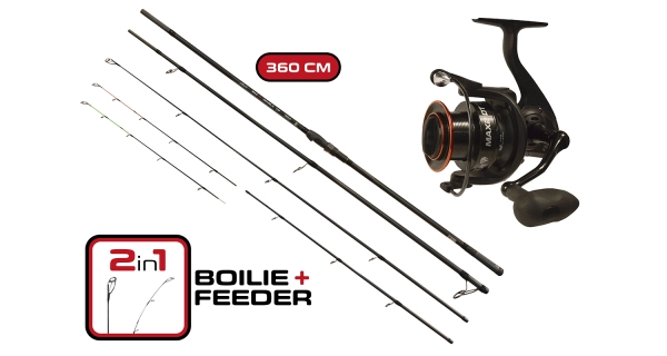 CARP EXPERT - Feeder set Prút Max2 Double Tip 3,6 m + Navijak Max2 DT 6000