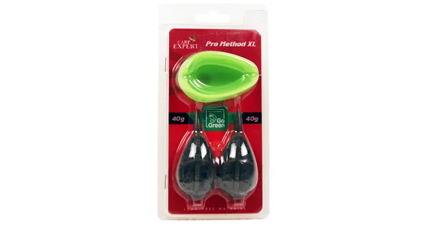 CARP EXPERT - Krmítko PRE Method XL Go Green s formičkou 40 g 2 ks