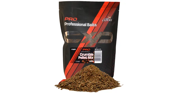 CARP EXPERT - Kŕmna zmes Pro Crumble Pellet Mix 800 g Liver