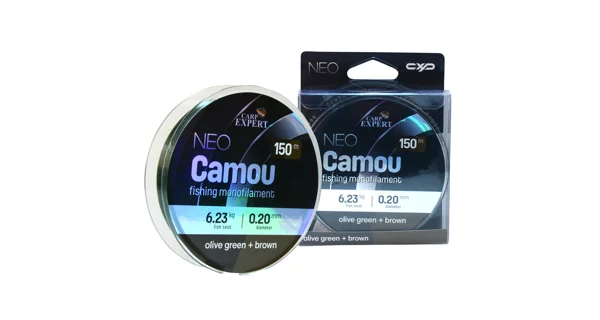 CARP EXPERT - Monofilný vlasec Neo Camou Olive Green + Brown 0,40 mm 24,7 kg 150 m