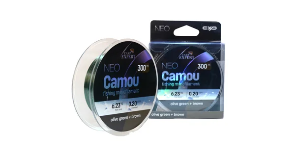 CARP EXPERT - Monofilný vlasec Neo Camou Olive Green + Brown 0,40 mm 24,7 kg 300 m
