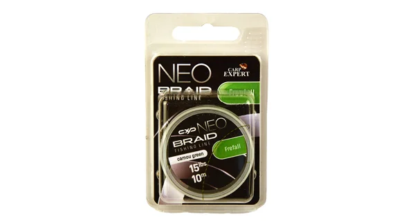 CARP EXPERT - Pletená náväzcová šnúra Neo Frefall 15 lb 10 m Camou Green