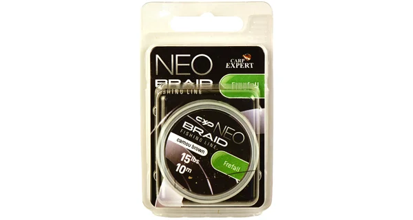 CARP EXPERT - Pletená náväzcová šnúra Neo Frefall 35 lb 10 m Camou Brown