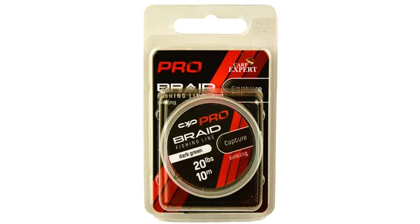 CARP EXPERT - Pletená náväzcová šnúra Pro Capture 20 lb 10 m Dark Green
