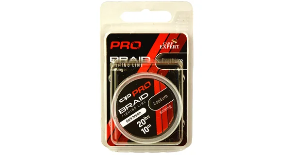 CARP EXPERT - Pletená náväzcová šnúra Pro Capture 30 lb 10 m Dark Brown