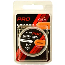 CARP EXPERT - Pletená náväzcová šnúra Pro Infused 25 lb 10 m Dark Sand
