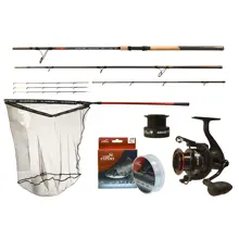 CARP EXPERT - Set Prút Silver Carp Heavy Feeder 3,9 m 100-200 g + Navijak Max2 DT 6000 + Podberák Silver Carp