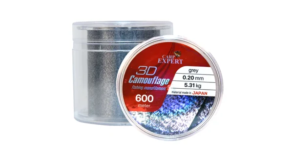 CARP EXPERT - Vlasec Monofil Neo 3D Camouflage Sivá + Čierna 0,30 mm 12,19 kg 600 m