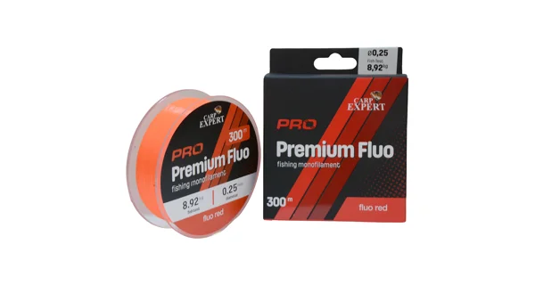 CARP EXPERT - Vlasec Pre Premium Fluo Red 0,30 mm 12,77 kg 300 m