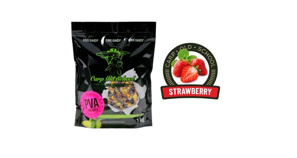 CARP OLD SCHOOL - Partikel Rainbow mix PVA Friendly 1 kg Strawberry